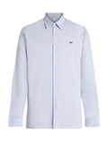 LACOSTE Slim Fit Stretch Poplin Shirt Blue - MAISONDEFASHION.COM