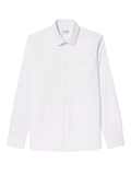 LACOSTE Slim Fit Stretch Poplin Shirt White - MAISONDEFASHION.COM