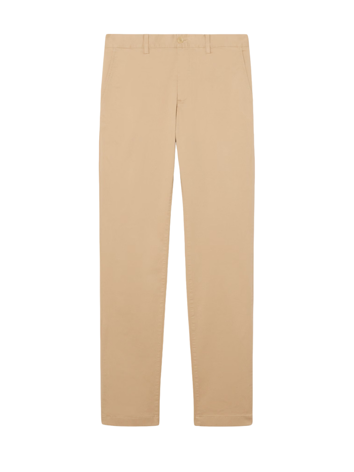 LACOSTE Slim Fit Stretch Twill Chino Pants Beige - MAISONDEFASHION.COM