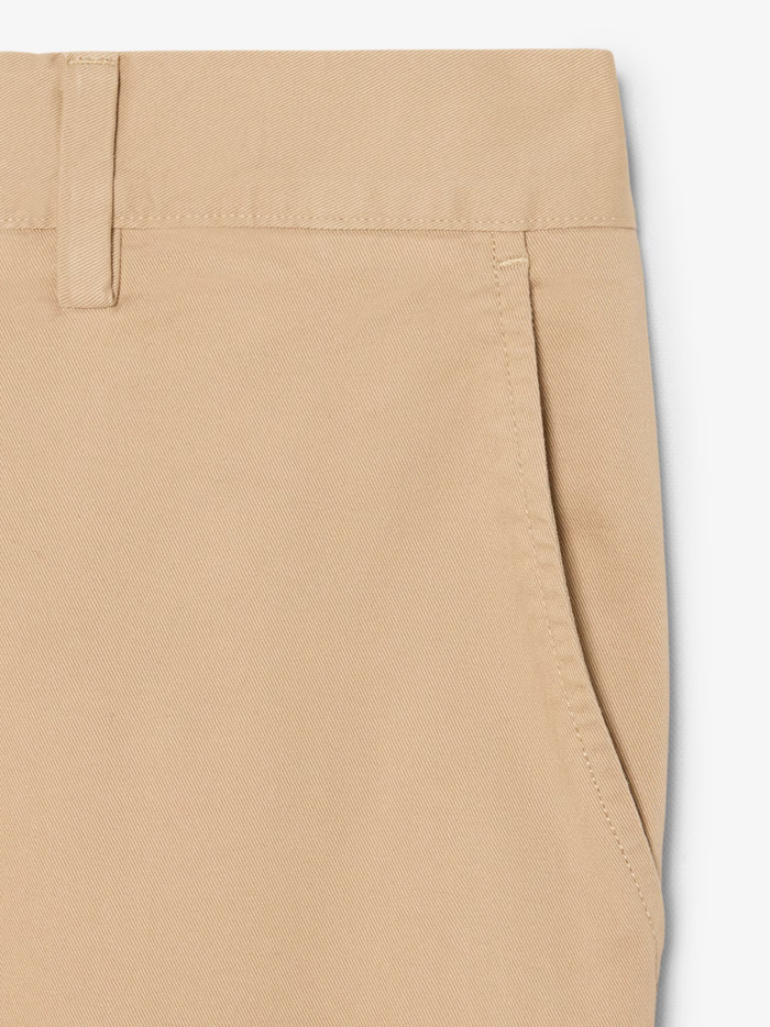 LACOSTE Slim Fit Stretch Twill Chino Pants Beige - MAISONDEFASHION.COM