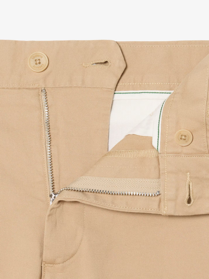LACOSTE Slim Fit Stretch Twill Chino Pants Beige - MAISONDEFASHION.COM