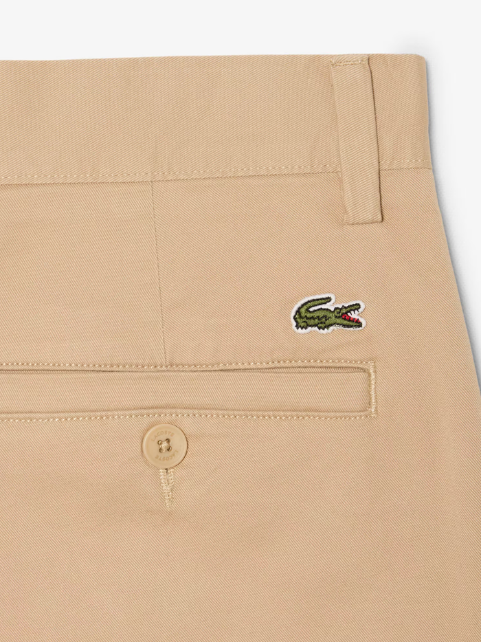 LACOSTE Slim Fit Stretch Twill Chino Pants Beige - MAISONDEFASHION.COM