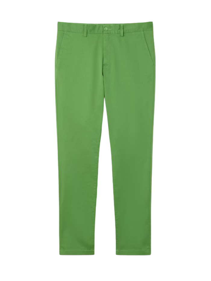 LACOSTE Slim Fit Stretch Twill Chino Pants Lime Green - MAISONDEFASHION.COM