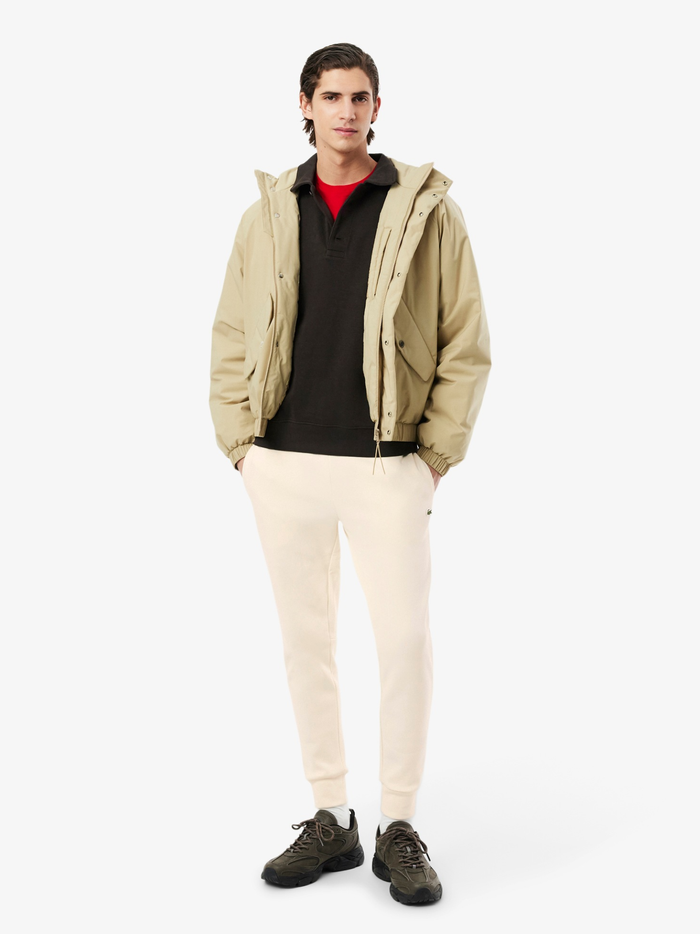 LACOSTE Slim Fit Sweatpants Ecru White - MAISONDEFASHION.COM