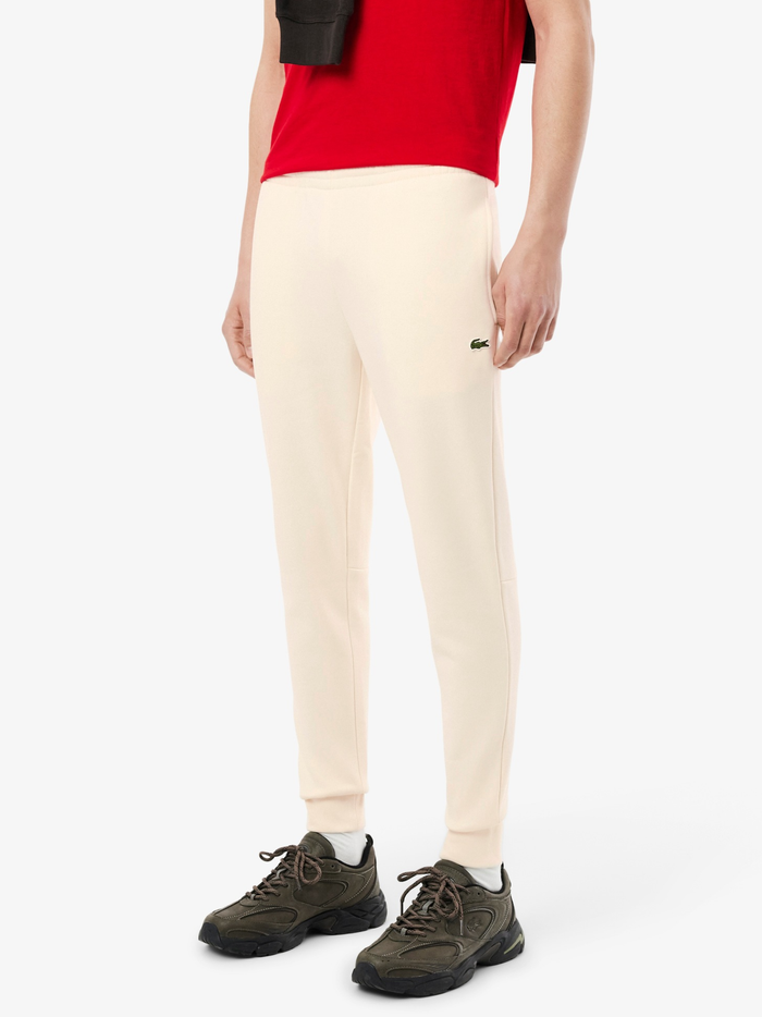 LACOSTE Slim Fit Sweatpants Ecru White - MAISONDEFASHION.COM