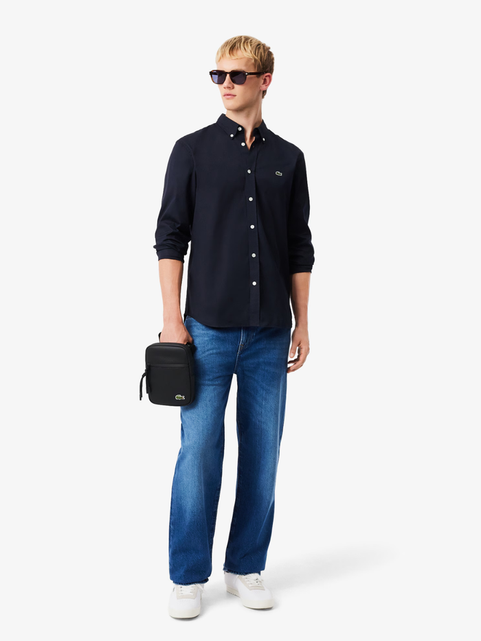 LACOSTE Small LCST Slimline Satchel Black - MAISONDEFASHION.COM
