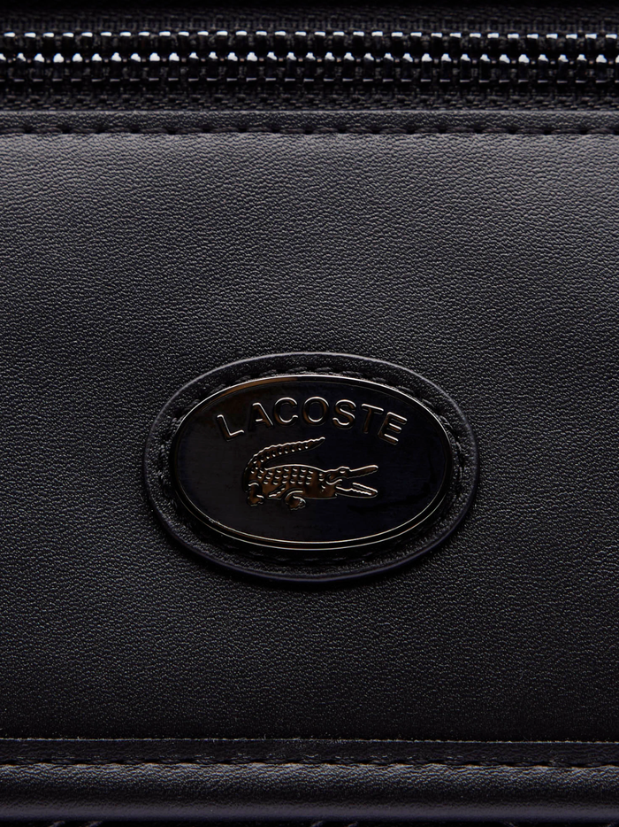 LACOSTE Small Monogram Messenger Bag Black/Grey - MAISONDEFASHION.COM