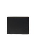 LACOSTE Small Piqué Leather Chantaco Billfold Black - MAISONDEFASHION.COM