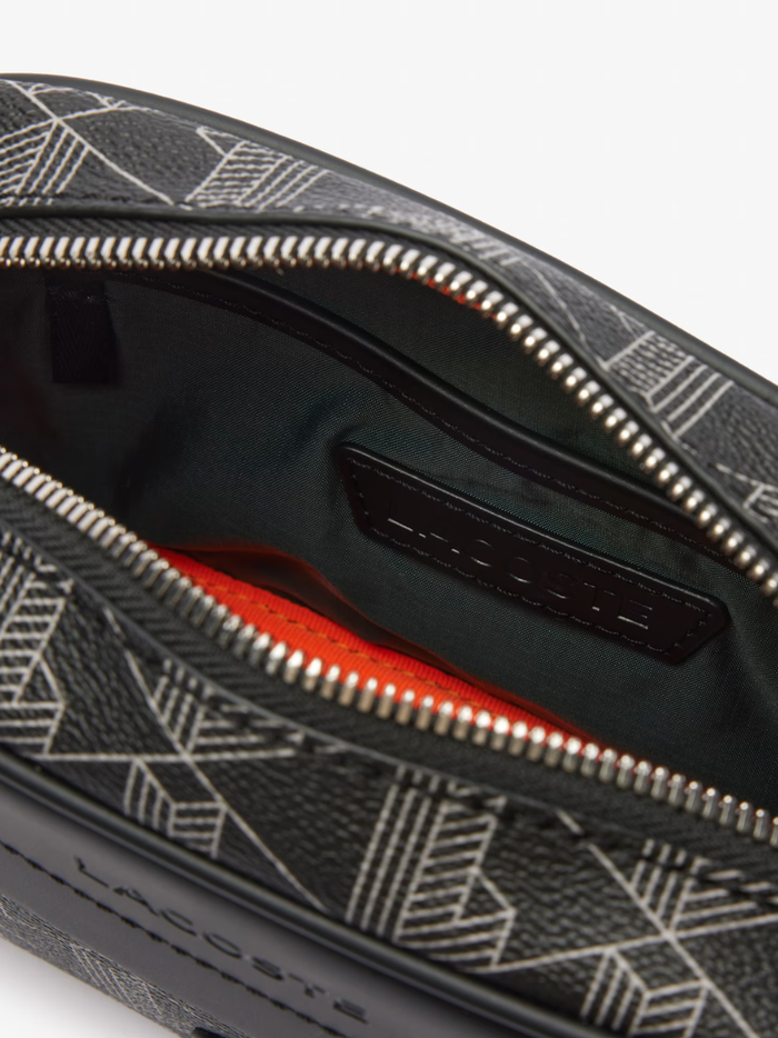 LACOSTE Small The Blend Satchel Monogram Black/Grey - MAISONDEFASHION.COM