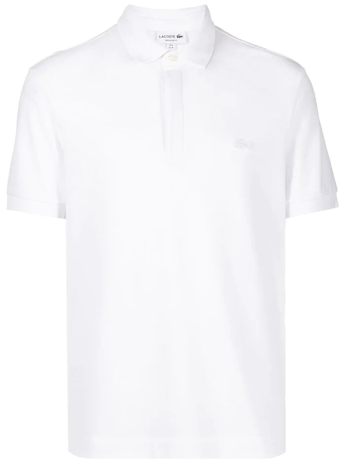 LACOSTE Smart Paris Stretch Cotton Piqué Polo Shirt White - MAISONDEFASHION.COM