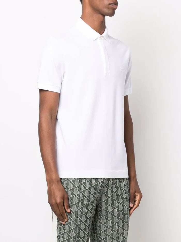 LACOSTE Smart Paris Stretch Cotton Piqué Polo Shirt White - MAISONDEFASHION.COM