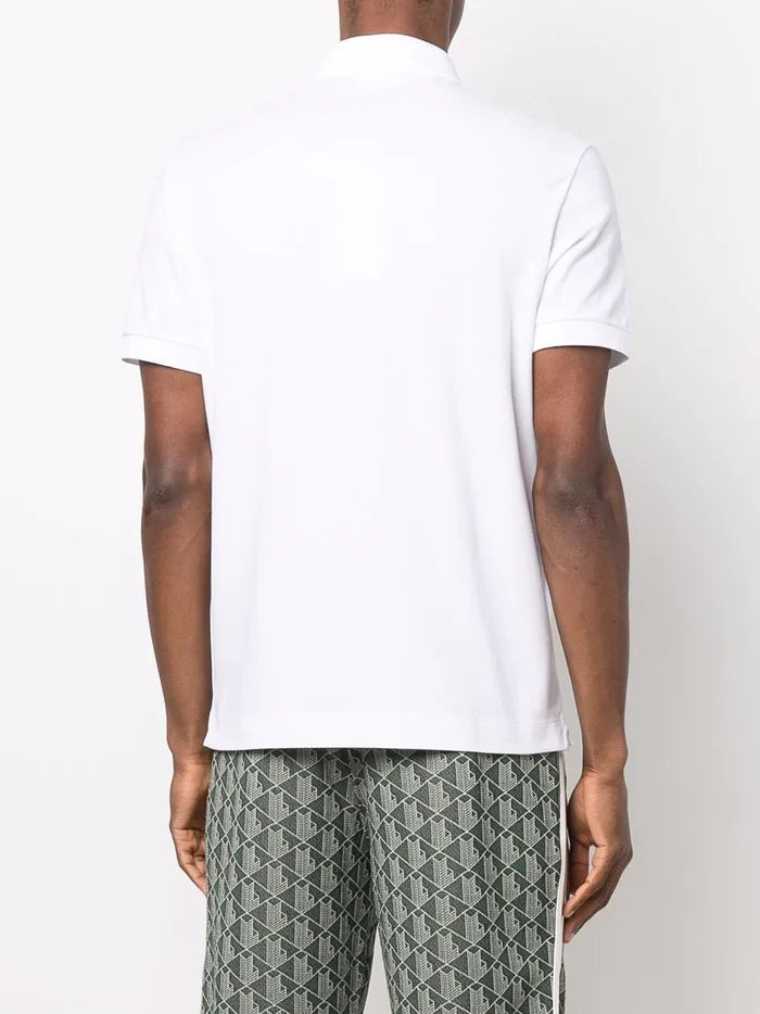 LACOSTE Smart Paris Stretch Cotton Piqué Polo Shirt White - MAISONDEFASHION.COM