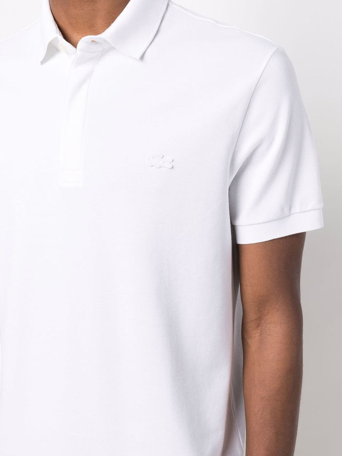 LACOSTE Smart Paris Stretch Cotton Piqué Polo Shirt White - MAISONDEFASHION.COM