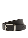 LACOSTE Smooth Leather Belt and 2 Buckle Gift Set Black Brown - MAISONDEFASHION.COM