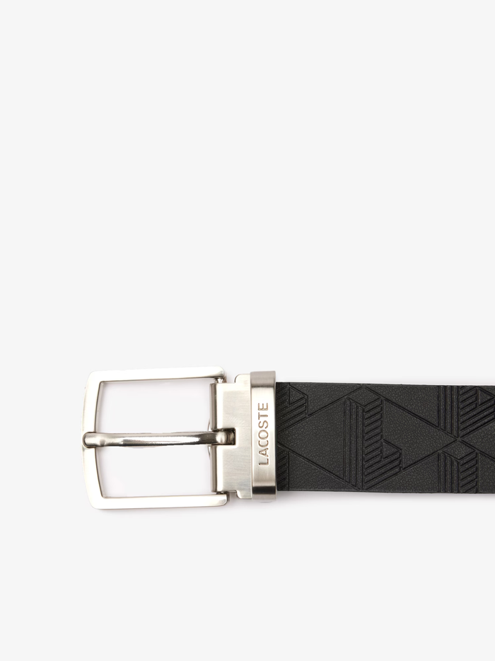 LACOSTE Smooth Leather Belt and 2 Buckle Gift Set Black - MAISONDEFASHION.COM