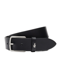 LACOSTE Smooth Leather Belt Black - MAISONDEFASHION.COM