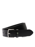 LACOSTE Smooth Leather Belt Black - MAISONDEFASHION.COM