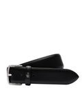LACOSTE Smooth Leather Belt Black - MAISONDEFASHION.COM