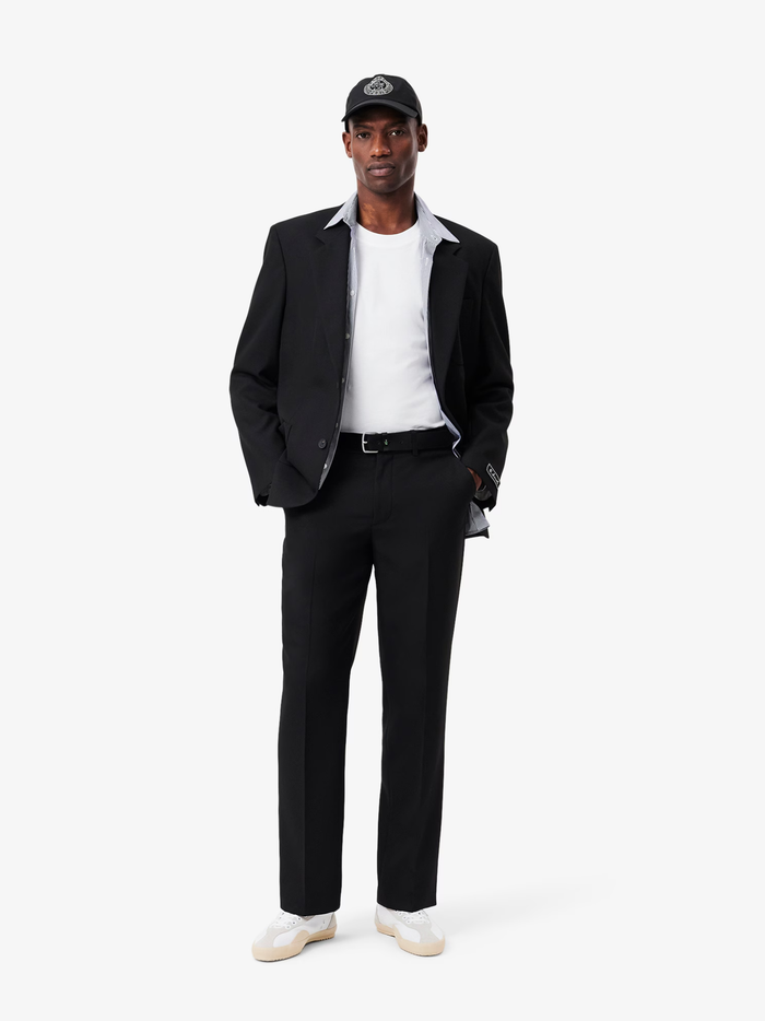 LACOSTE Smooth Leather Belt Black - MAISONDEFASHION.COM