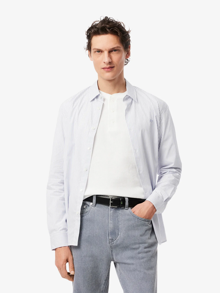 LACOSTE Smooth Leather Belt Black - MAISONDEFASHION.COM