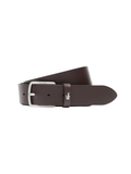 LACOSTE Smooth Leather Belt Brown - MAISONDEFASHION.COM