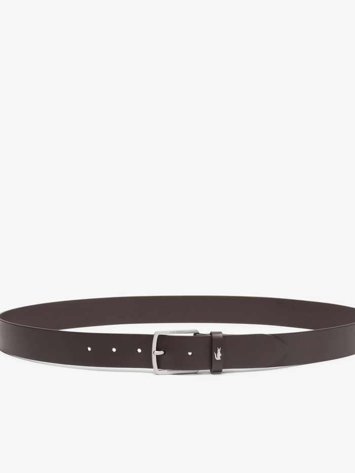 LACOSTE Smooth Leather Belt Brown - MAISONDEFASHION.COM