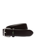 LACOSTE Smooth Leather Belt Dark Brown - MAISONDEFASHION.COM