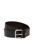 LACOSTE Smooth Leather Belt Dark Brown - MAISONDEFASHION.COM
