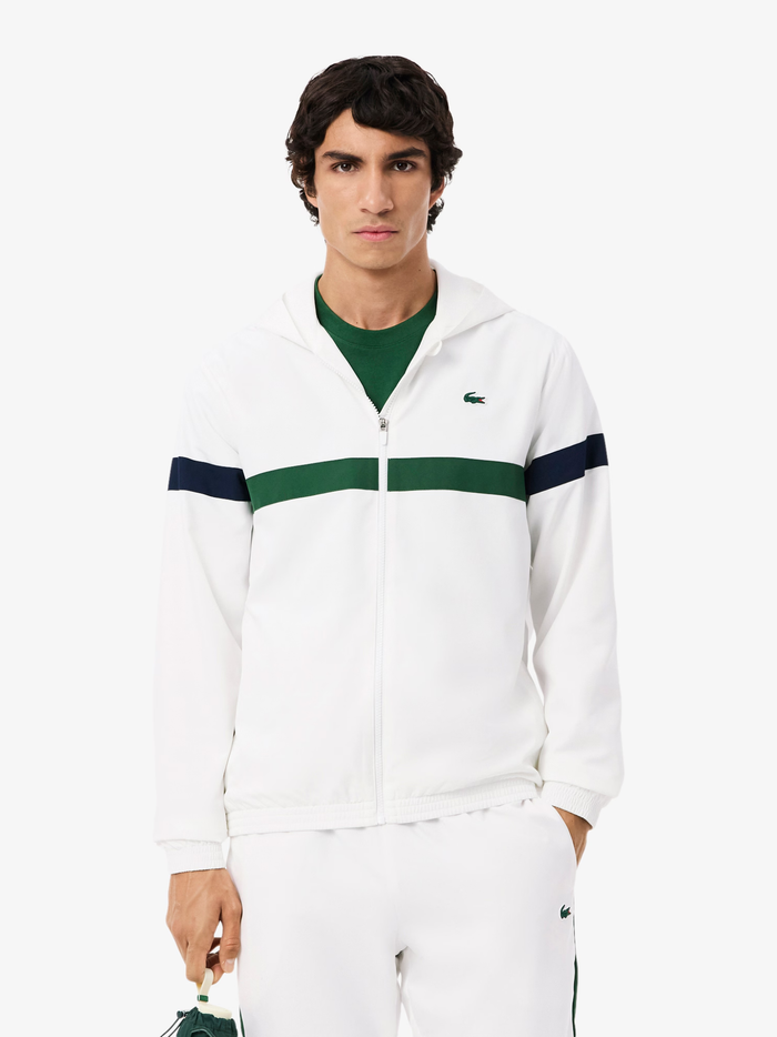 LACOSTE Sport Colour-Block Tracksuit White/Green - MAISONDEFASHION.COM