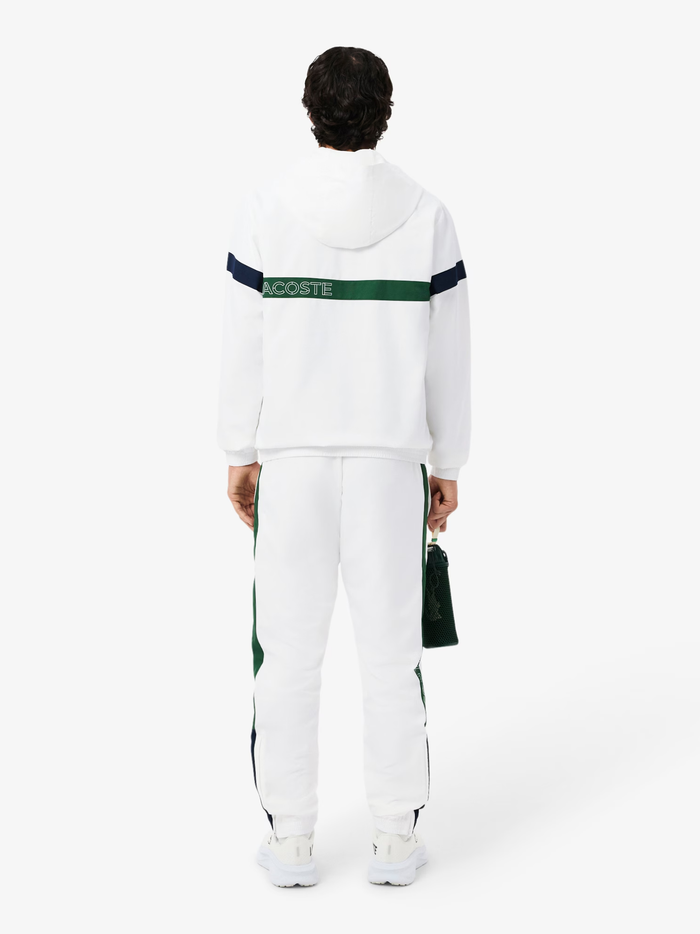 LACOSTE Sport Colour-Block Tracksuit White/Green - MAISONDEFASHION.COM