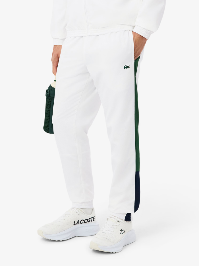 LACOSTE Sport Colour-Block Tracksuit White/Green - MAISONDEFASHION.COM