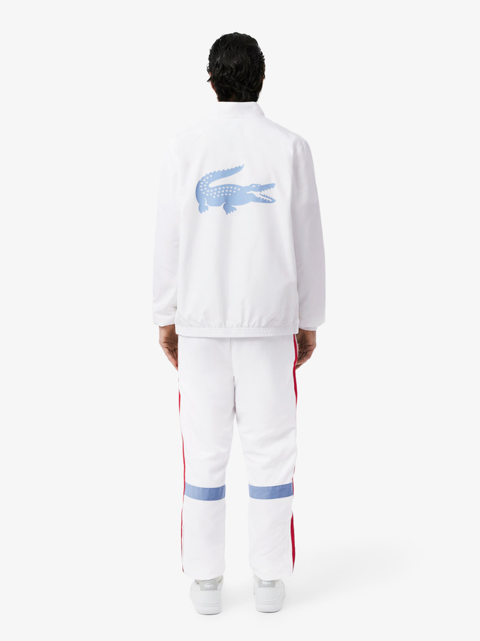 LACOSTE Sport Printed Tracksuit White/Blue - MAISONDEFASHION.COM
