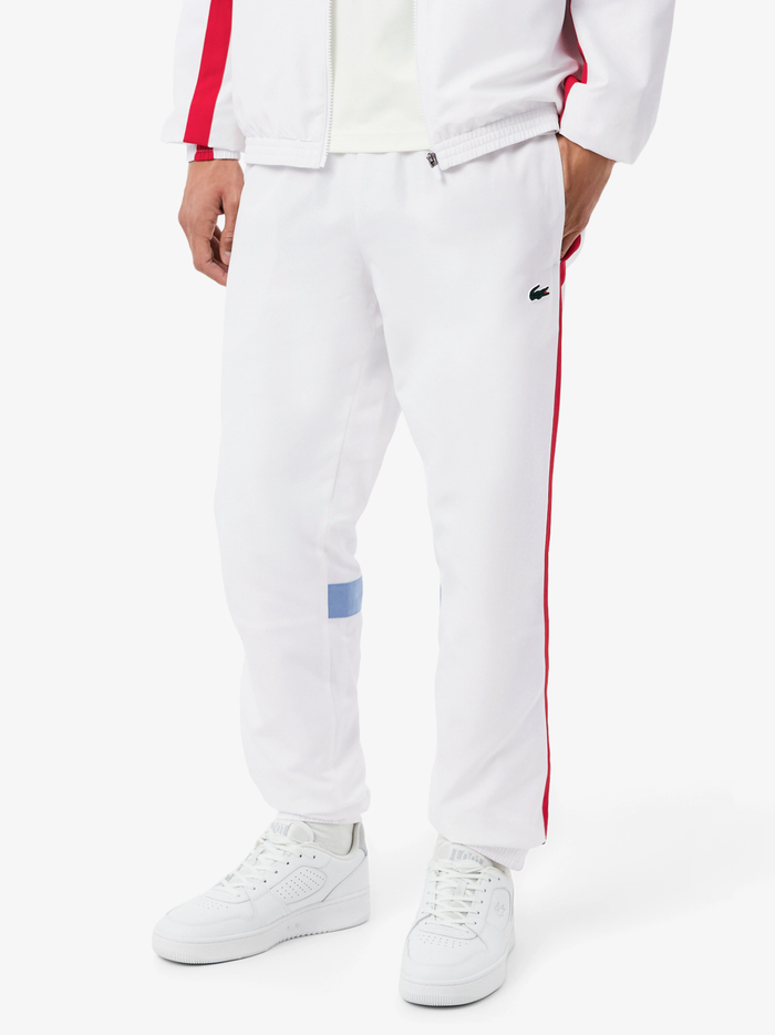 LACOSTE Sport Printed Tracksuit White/Blue - MAISONDEFASHION.COM