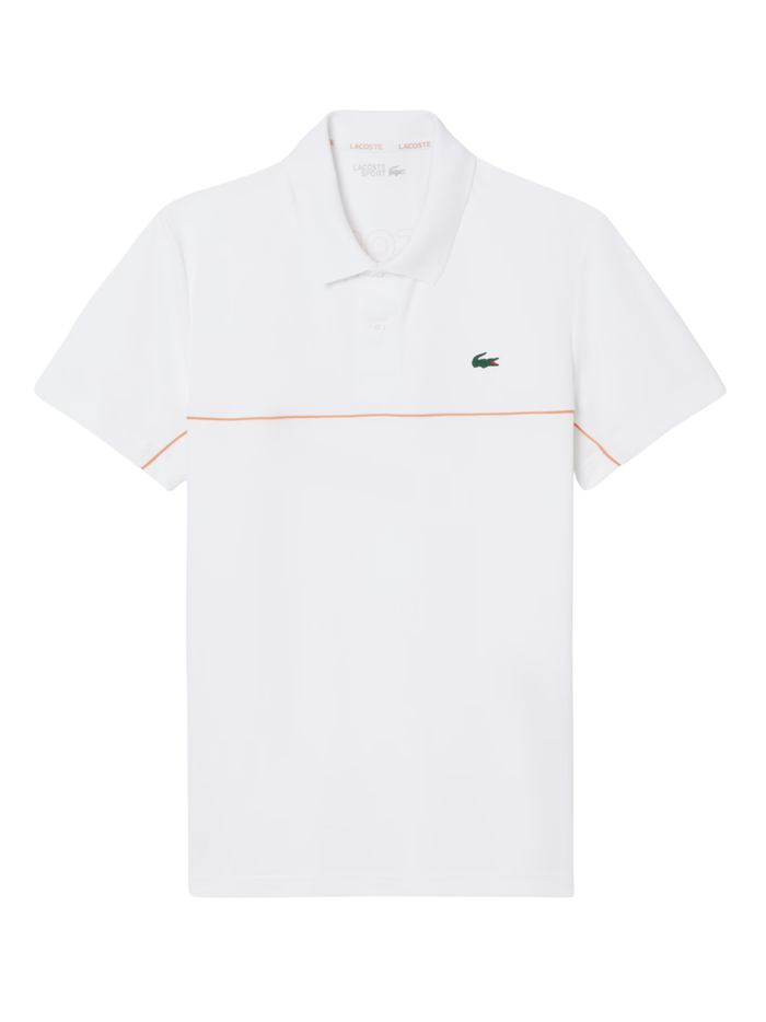 LACOSTE Sport Ultra Dry Trim Accent Polo Shirt White - MAISONDEFASHION.COM