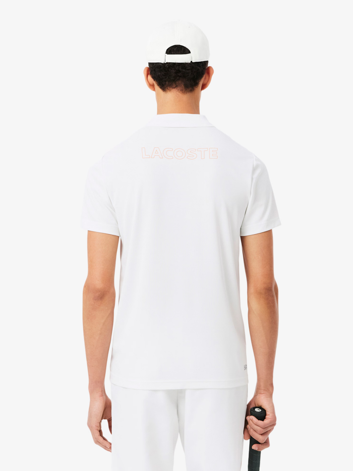 LACOSTE Sport Ultra Dry Trim Accent Polo Shirt White - MAISONDEFASHION.COM