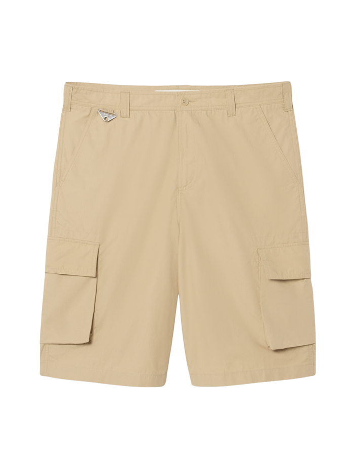 LACOSTE Straight Fit Cotton Twill Cargo Bermuda Shorts Beige