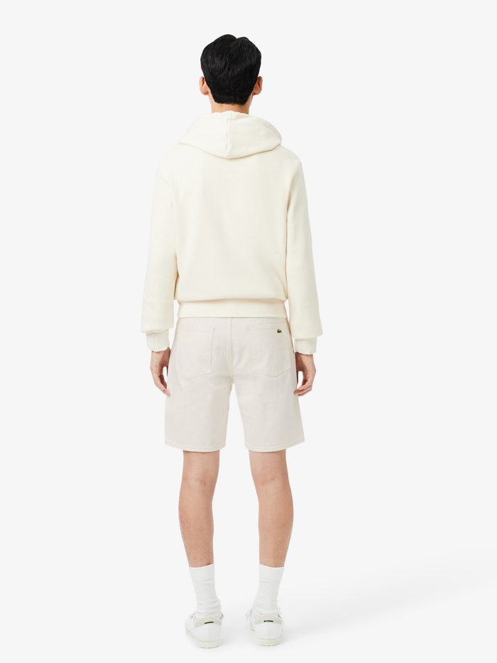 LACOSTE Straight Fit Denim Bermuda Shorts White - MAISONDEFASHION.COM