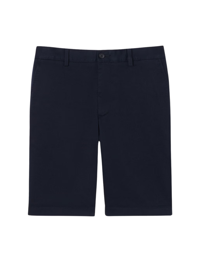 LACOSTE Stretch Twill Chino Shorts Navy Blue - MAISONDEFASHION.COM
