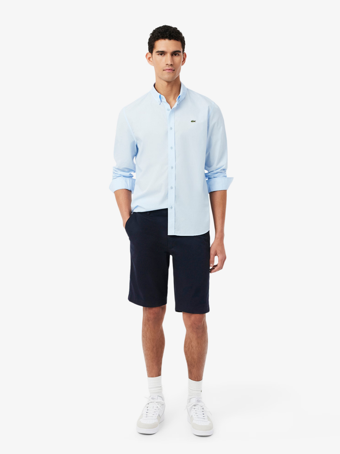 LACOSTE Stretch Twill Chino Shorts Navy Blue - MAISONDEFASHION.COM