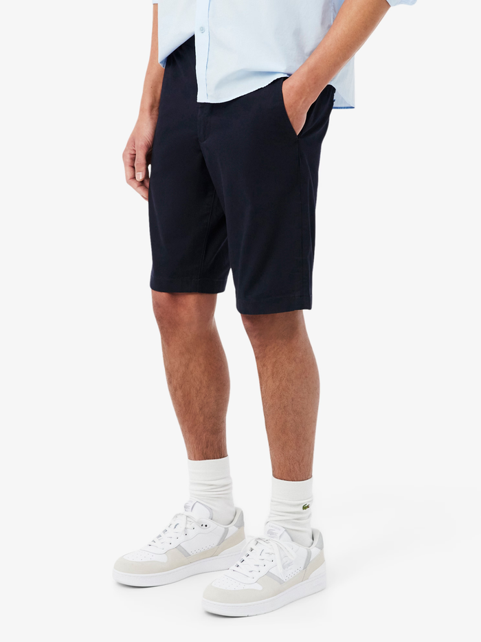 LACOSTE Stretch Twill Chino Shorts Navy Blue - MAISONDEFASHION.COM