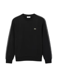 LACOSTE Stripe Band Fleece Sweatshirt Black - MAISONDEFASHION.COM