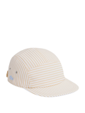 LACOSTE Striped Poplin Jockey Cap Beige/White