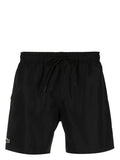 LACOSTE Swim Shorts Black/Green - MAISONDEFASHION.COM