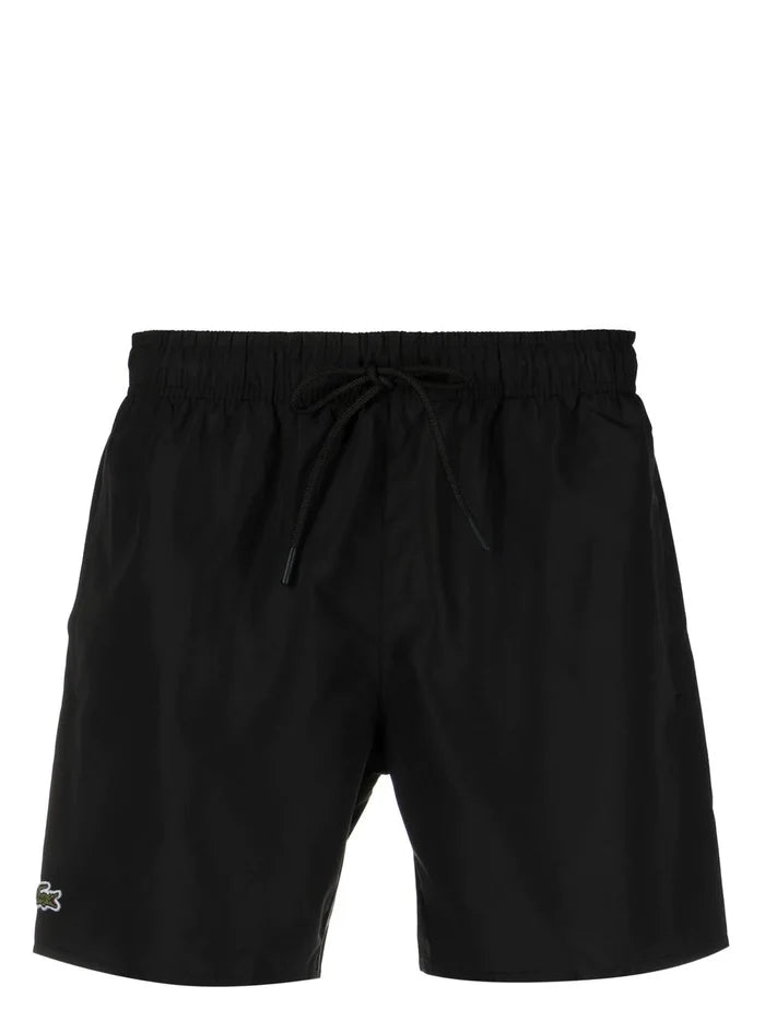 LACOSTE Swim Shorts Black/Green - MAISONDEFASHION.COM