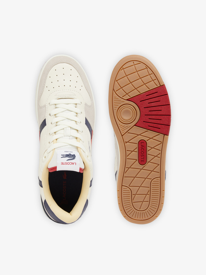 LACOSTE T-Clip Set Leather Sneakers Beige/Gum - MAISONDEFASHION.COM