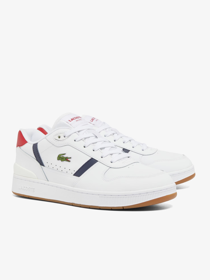 LACOSTE T-Clip Set Leather Sneakers White - MAISONDEFASHION.COM