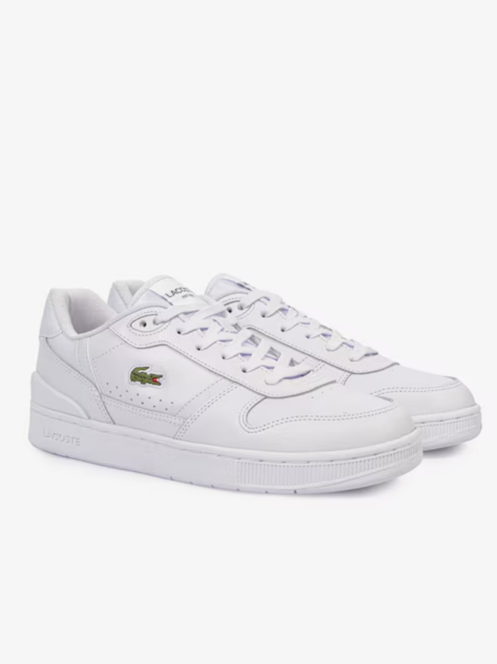 LACOSTE T-Clip Set Leather Sneakers White - MAISONDEFASHION.COM