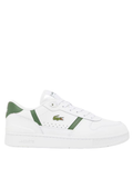 LACOSTE T-Clip Set Leather Sneakers White/Dark Green - MAISONDEFASHION.COM
