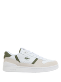 LACOSTE T-Clip Set Leather Sneakers White/Khaki - MAISONDEFASHION.COM