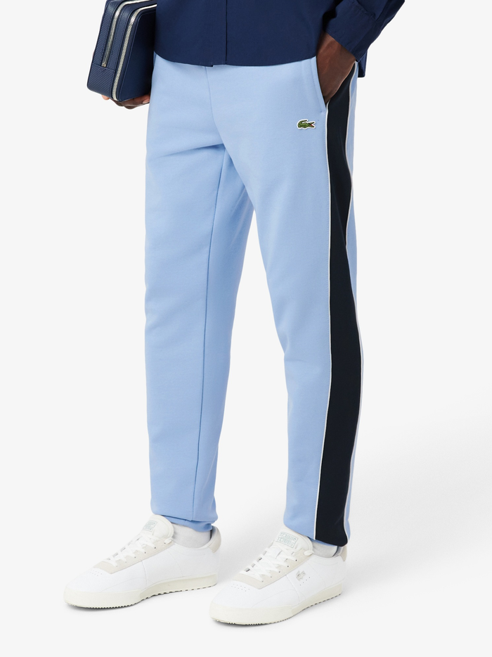 LACOSTE Tapered Leg Sweatpants Light Blue - MAISONDEFASHION.COM